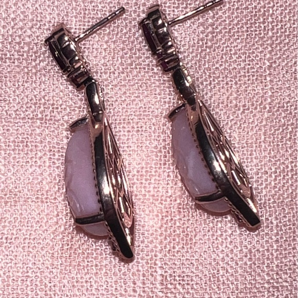 Peruvian Pink (carved) Opal & Orissa Rhodolite
Garnet Drop Earrings  NWT - Picture 6 of 11